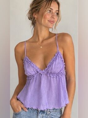 💜 Urban Outfitters Lavender Ruffle-Trim Camisole